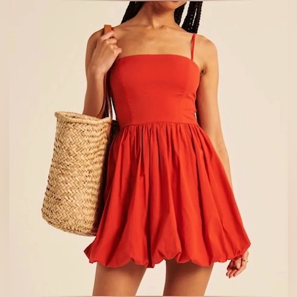 Abercrombie Red Puff Dress - Picture 2 of 4